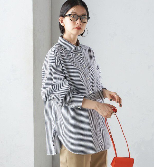 SHIPS for women「〈洗濯機可能〉ピンオックス 刺繍 オーバー シャツ」|シャツ・ブラウス|