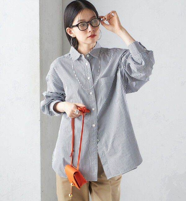 SHIPS for women「〈洗濯機可能〉ピンオックス 刺繍 オーバー シャツ」|シャツ・ブラウス|