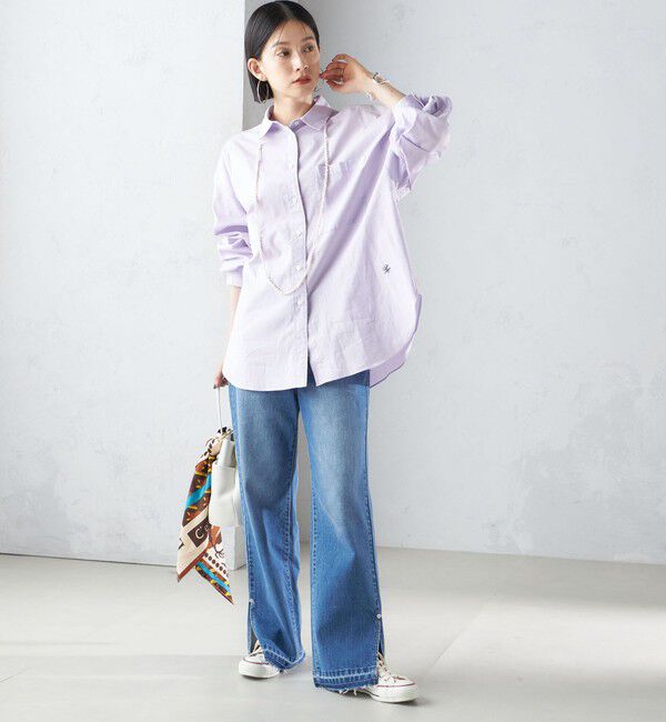 SHIPS for women「〈洗濯機可能〉ピンオックス 刺繍 オーバー シャツ」|シャツ・ブラウス|