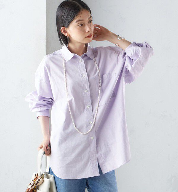 SHIPS for women「〈洗濯機可能〉ピンオックス 刺繍 オーバー シャツ」|シャツ・ブラウス|