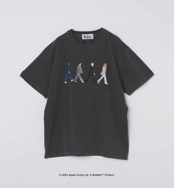 SHIPS「【WEB限定】SHIPS: THE BEATLES ヴィンテージライク エンブロイダリー Tシャツ」|Tシャツ・カットソー|ダークグレー