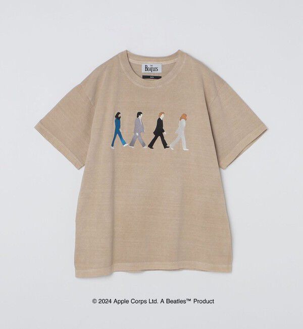 SHIPS「【WEB限定】SHIPS: THE BEATLES ヴィンテージライク エンブロイダリー Tシャツ」|Tシャツ・カットソー|ベージュ