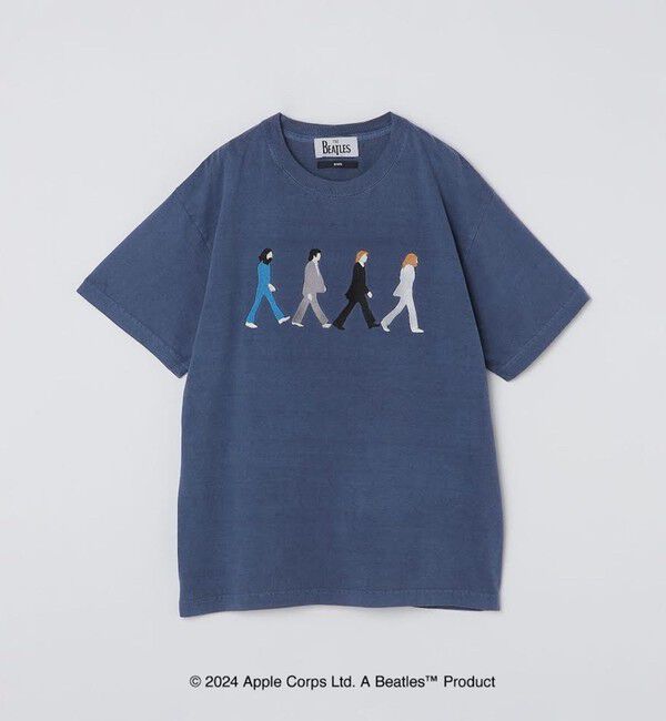 SHIPS「【WEB限定】SHIPS: THE BEATLES ヴィンテージライク エンブロイダリー Tシャツ」|Tシャツ・カットソー|ネイビー