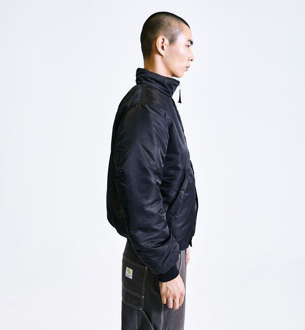 SHIPS「City Ambient Products: スタンドカラー MA-1 ジップアップ ブルゾン」|ブルゾン・スタジャン|