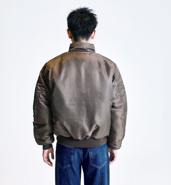 SHIPS「City Ambient Products: スタンドカラー MA-1 ジップアップ ブルゾン」|ブルゾン・スタジャン|