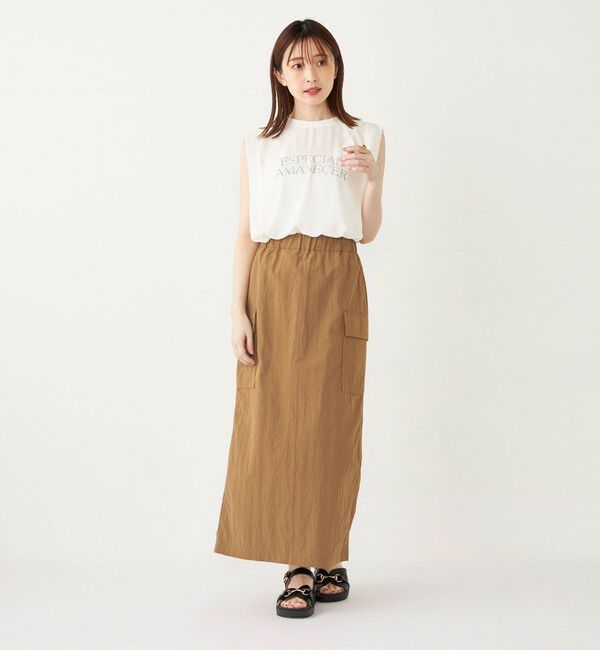 SHIPS Colors 「SHIPS Colors:〈手洗い可能〉フロッキーロゴ ノースリーブ トップス」|シャツ・ブラウス|