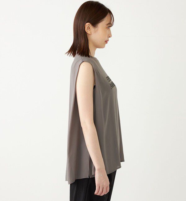 SHIPS Colors 「SHIPS Colors:〈手洗い可能〉フロッキーロゴ ノースリーブ トップス」|シャツ・ブラウス|