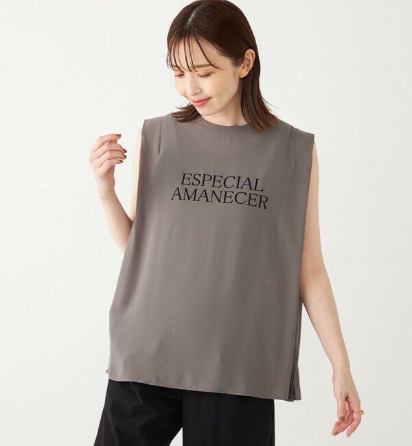 SHIPS Colors 「SHIPS Colors:〈手洗い可能〉フロッキーロゴ ノースリーブ トップス」|シャツ・ブラウス|