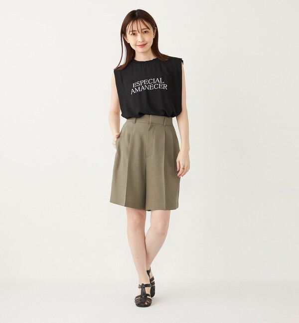 SHIPS Colors 「SHIPS Colors:〈手洗い可能〉フロッキーロゴ ノースリーブ トップス」|シャツ・ブラウス|