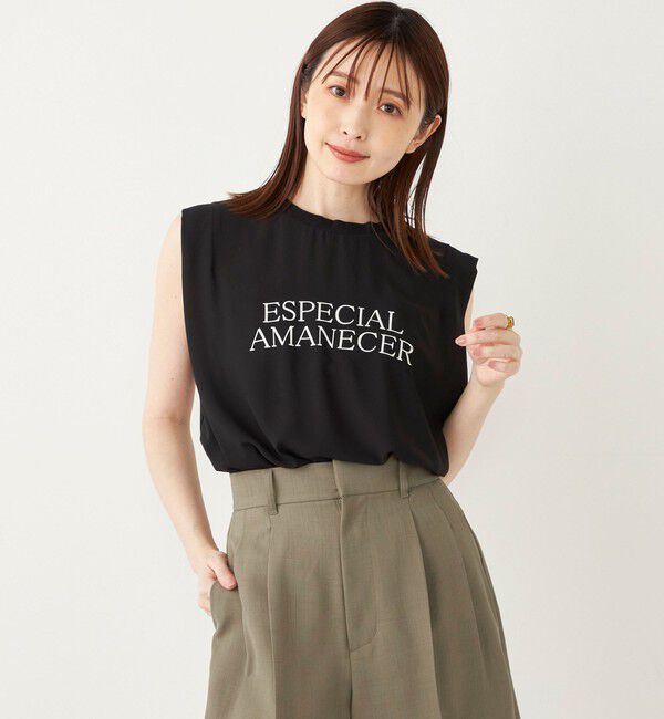 SHIPS Colors 「SHIPS Colors:〈手洗い可能〉フロッキーロゴ ノースリーブ トップス」|シャツ・ブラウス|