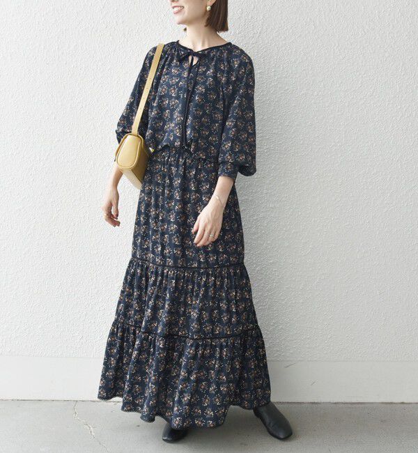 SHIPS any「SHIPS any:〈手洗い可能〉リーフ プリント ハシゴレース ティアード スカート」|スカート|