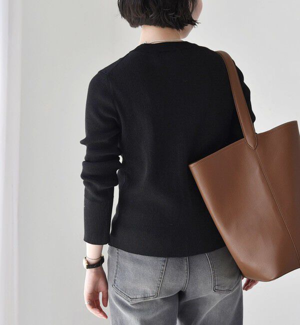 quaranciel「quaranciel:〈手洗い可能〉コンパクト リブ ラメ ニット カーディガン」|カーディガン|