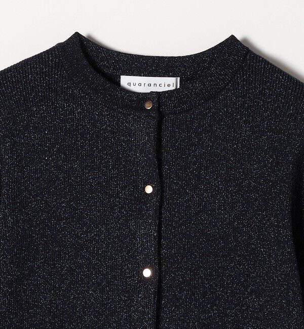 quaranciel「quaranciel:〈手洗い可能〉コンパクト リブ ラメ ニット カーディガン」|カーディガン|