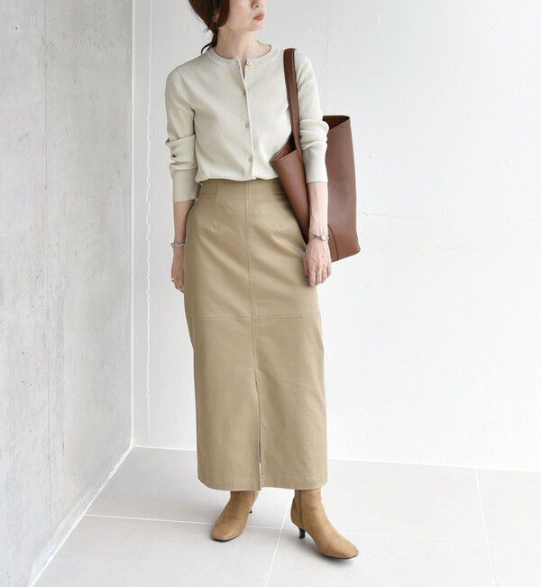 quaranciel「quaranciel:〈手洗い可能〉コンパクト リブ ラメ ニット カーディガン」|カーディガン|