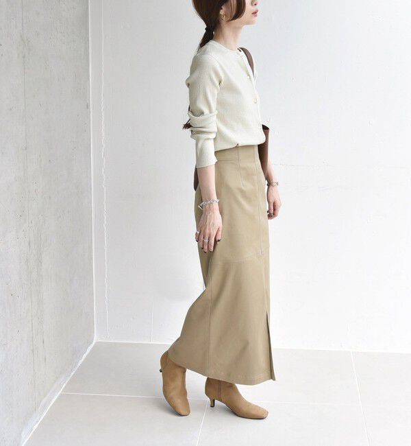 quaranciel「quaranciel:〈手洗い可能〉コンパクト リブ ラメ ニット カーディガン」|カーディガン|