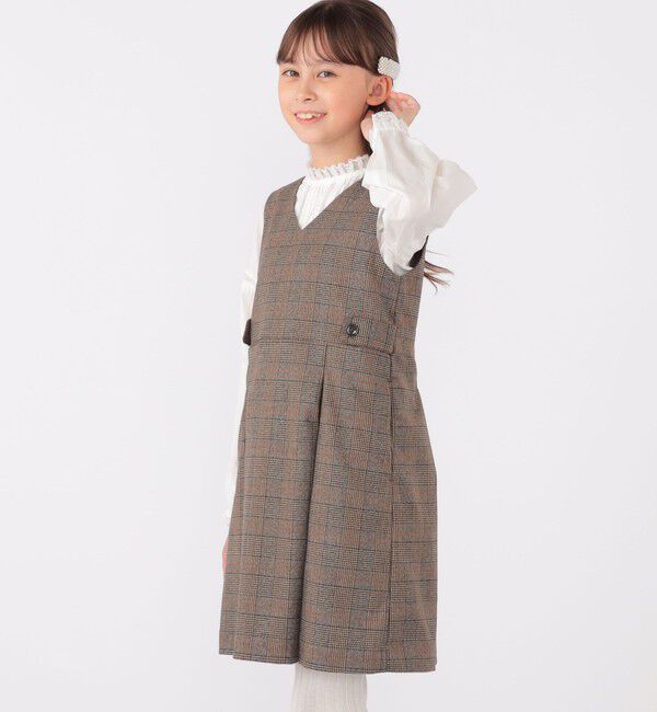 SHIPS KIDS「SHIPS KIDS:140～150cm / レース ピンタック 長袖 ブラウス」|シャツ・ブラウス|