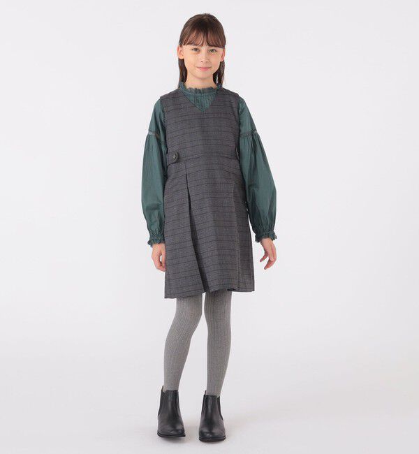SHIPS KIDS「SHIPS KIDS:140～150cm / レース ピンタック 長袖 ブラウス」|シャツ・ブラウス|
