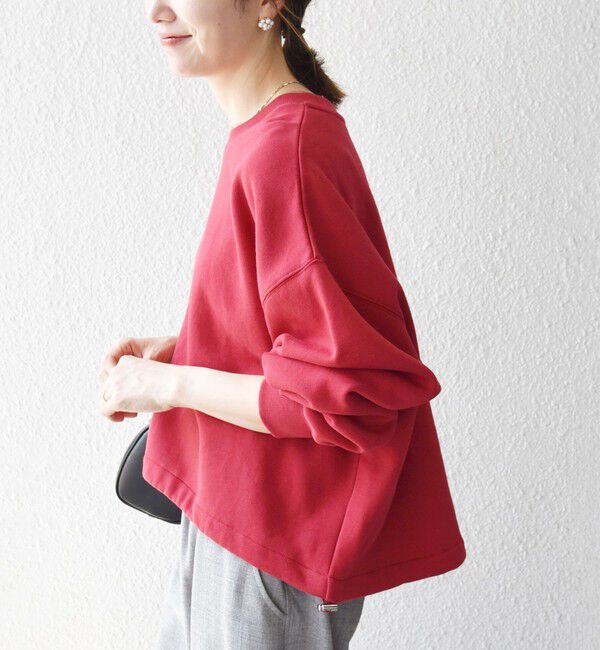 SHIPS any「【WEB限定】SHIPS any:〈洗濯機可能〉USA コットン 裏起毛 コクーン プルオーバー」|スウェット・ジャージ|レッド