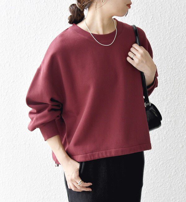 SHIPS any「【WEB限定】SHIPS any:〈洗濯機可能〉USA コットン 裏起毛 コクーン プルオーバー」|スウェット・ジャージ|ワイン