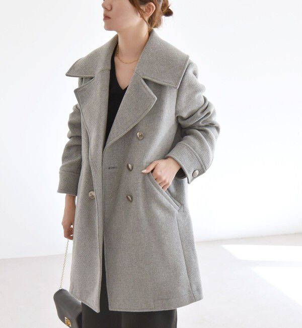 quaranciel「quaranciel: メルトン ビッグ カラー Pコート」|ピーコート|