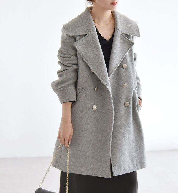 quaranciel「quaranciel: メルトン ビッグ カラー Pコート」|ピーコート|