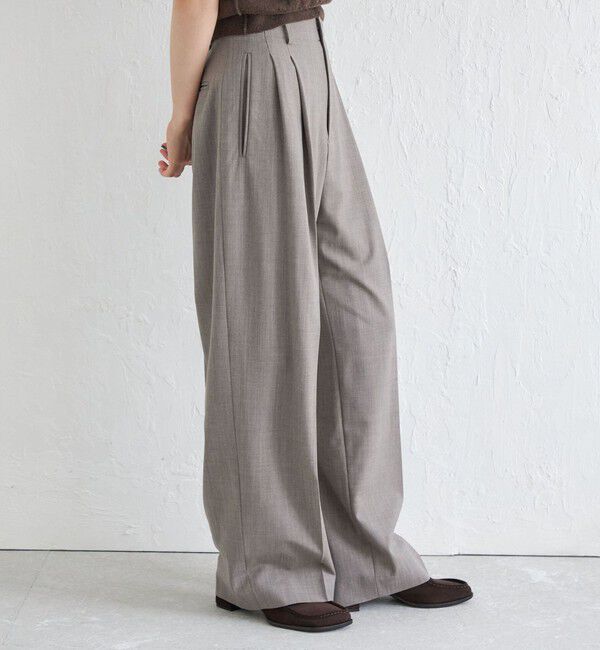 SHIPS for women「Wai＋:〈手洗い可能〉ウール混 2タック スラックス」|スラックス|