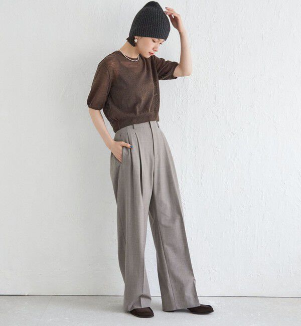 SHIPS for women「Wai＋:〈手洗い可能〉ウール混 2タック スラックス」|スラックス|