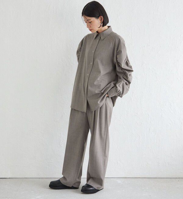 SHIPS for women「Wai＋:〈手洗い可能〉ウール混 2タック スラックス」|スラックス|