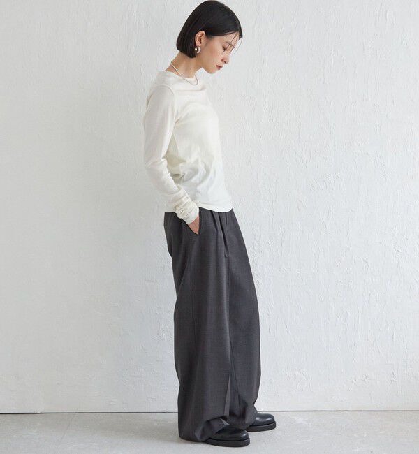 SHIPS for women「Wai＋:〈手洗い可能〉ウール混 2タック スラックス」|スラックス|