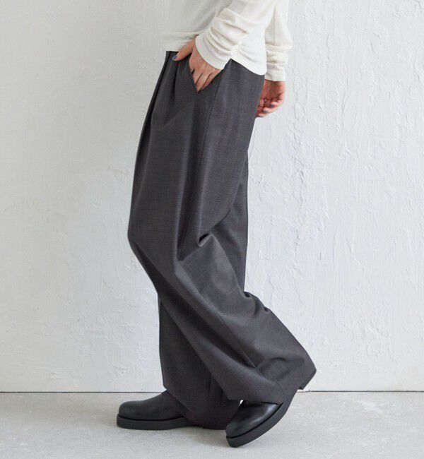 SHIPS for women「Wai＋:〈手洗い可能〉ウール混 2タック スラックス」|スラックス|