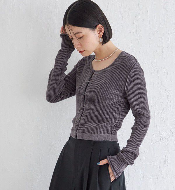 SHIPS for women「Wai＋:〈手洗い可能〉1/18ホック付 カーディガン」|カーディガン|グレー