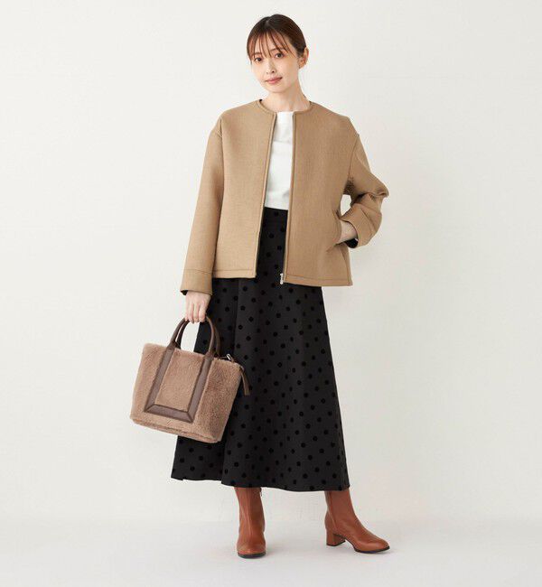 SHIPS Colors 「SHIPS Colors:ボンディング ノーカラー ジップ アウター」|ノーカラーコート|