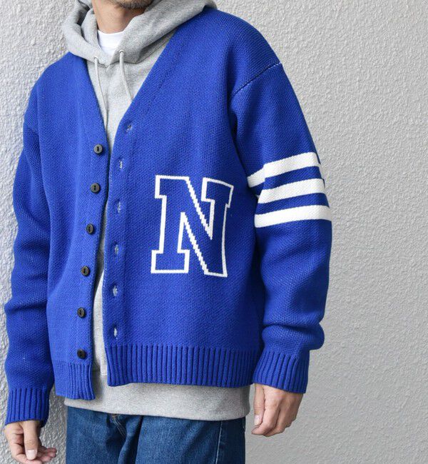 SHIPS any「【SHIPS any別注】sports wear:〈手洗い可能〉レタード ニット カーディガン◇」|カーディガン|ブルー