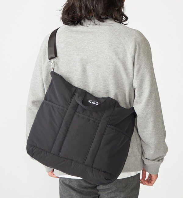 SHIPS「【WEB限定】SHIPS: 中綿 トート ショルダー バッグ」|ショルダー・メッセンジャー|ブラック