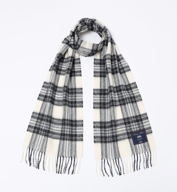 SHIPS「SHIPS: MOON タータン チェック マフラー 24FW」|ストール|ホワイト