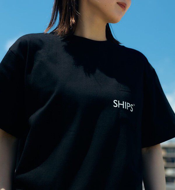 SHIPS「【WEB限定】SHIPS: SHIPSロゴ プリント ポケット Tシャツ」|Tシャツ・カットソー|