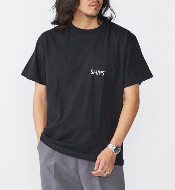SHIPS「【WEB限定】SHIPS: SHIPSロゴ プリント ポケット Tシャツ」|Tシャツ・カットソー|