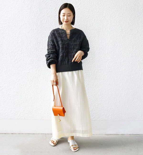 SHIPS for women「《一部予約》【WEB限定】〈洗濯機可能〉2WAY フラワー ジャカード ハーフ ジップ プルオーバー」|ニット・セーター|