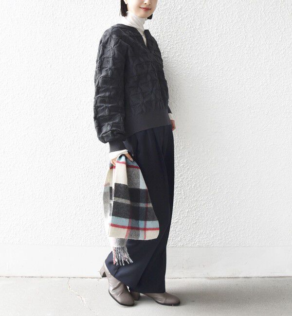 SHIPS for women「《一部予約》【WEB限定】〈洗濯機可能〉2WAY フラワー ジャカード ハーフ ジップ プルオーバー」|ニット・セーター|