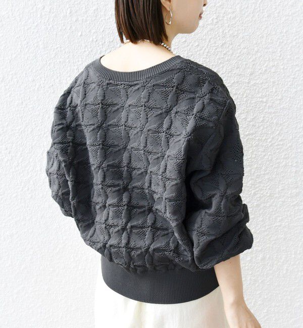 SHIPS for women「《一部予約》【WEB限定】〈洗濯機可能〉2WAY フラワー ジャカード ハーフ ジップ プルオーバー」|ニット・セーター|