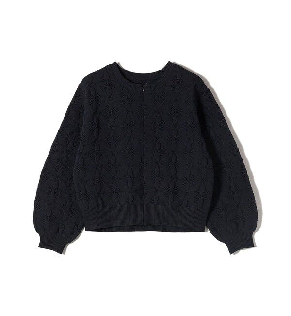 SHIPS for women「《一部予約》【WEB限定】〈洗濯機可能〉2WAY フラワー ジャカード ハーフ ジップ プルオーバー」|ニット・セーター|