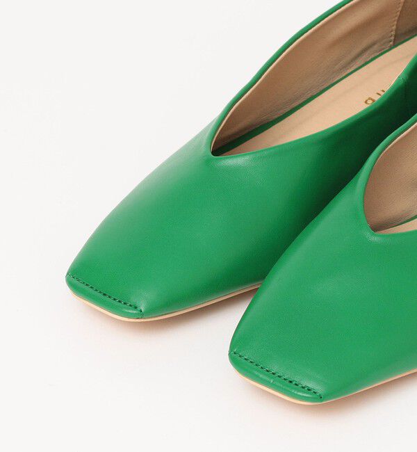 quaranciel「quaranciel: Vカット スクエア トゥ フラットシューズ」|パンプス|