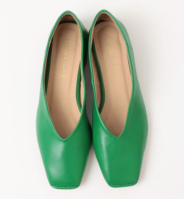 quaranciel「quaranciel: Vカット スクエア トゥ フラットシューズ」|パンプス|