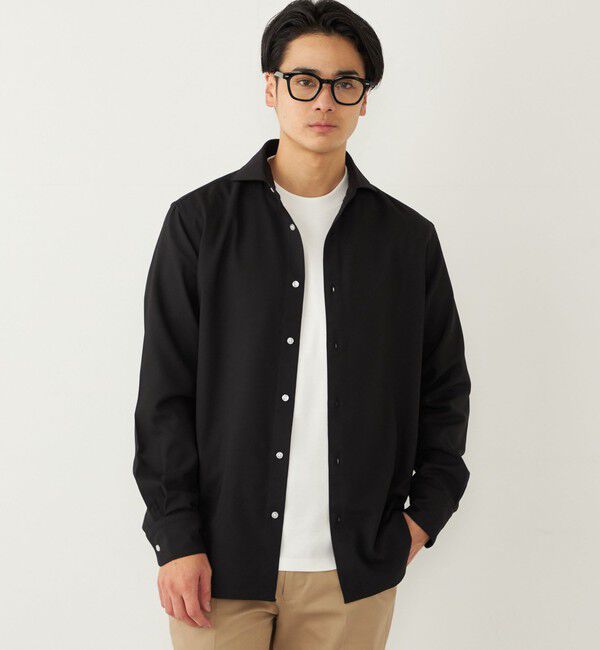 SHIPS Colors 「SHIPS Colors:ノーアイロン ウールライク ワイドカラー シャツ◇」|シャツ・ブラウス|