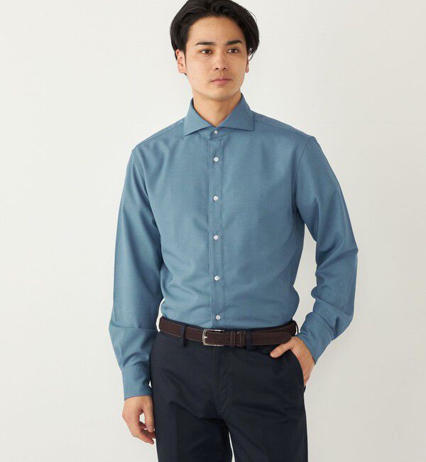 SHIPS Colors 「SHIPS Colors:ノーアイロン ウールライク ワイドカラー シャツ◇」|シャツ・ブラウス|