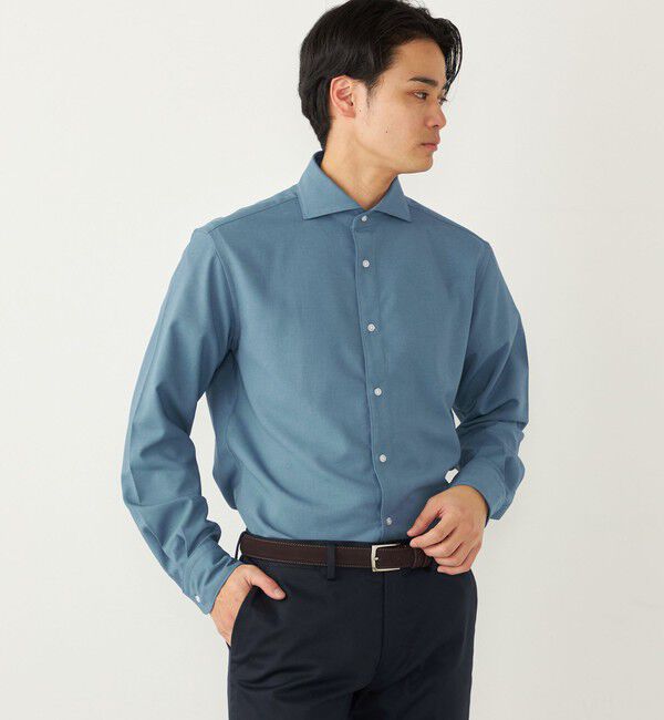 SHIPS Colors 「SHIPS Colors:ノーアイロン ウールライク ワイドカラー シャツ◇」|シャツ・ブラウス|