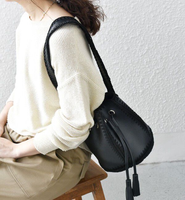 SHIPS any「SHIPS any: エンブロイダリー 巾着 ショルダー バッグ」|ショルダー・メッセンジャー|