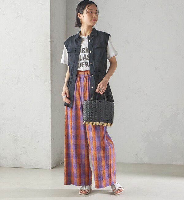 SHIPS for women「〈手洗い可能〉DEVEAUX マドラス チェック ギャザー パンツ」|その他|