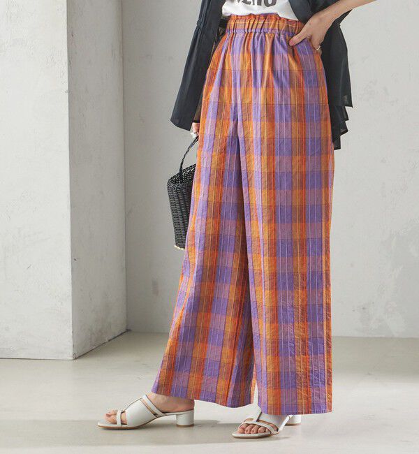 SHIPS for women「〈手洗い可能〉DEVEAUX マドラス チェック ギャザー パンツ」|その他|