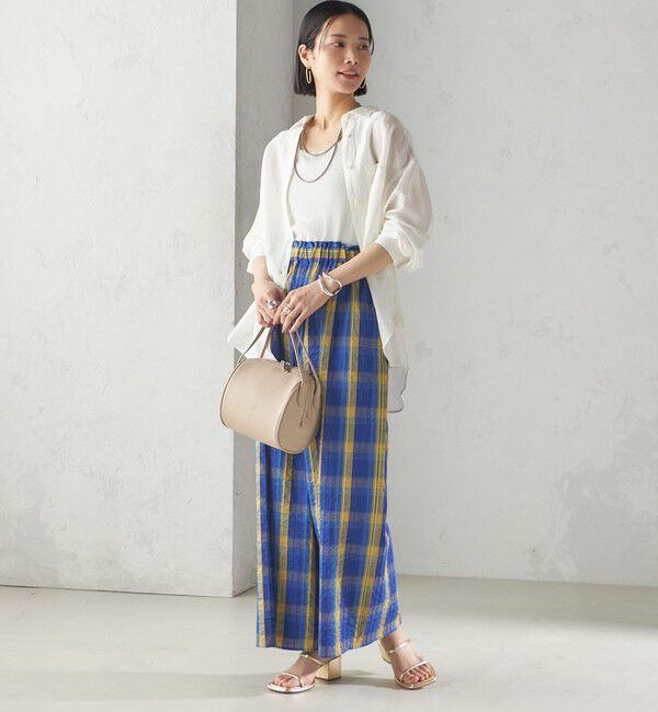 SHIPS for women「〈手洗い可能〉DEVEAUX マドラス チェック ギャザー パンツ」|その他|